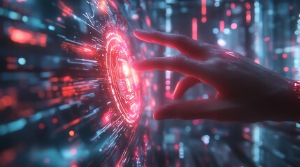 Fototapeta premium Innovation concept technology visualization in a futuristic setting