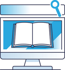 Open book on a computer screen symbolizes AI-driven legal research.