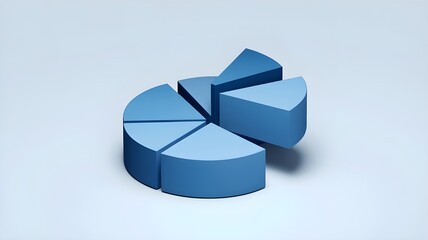 3d pie chart graph business data investment revenue finance blue technology