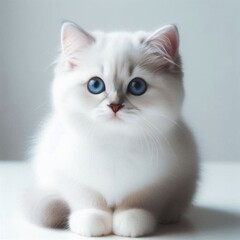white persian cat with blue eyes