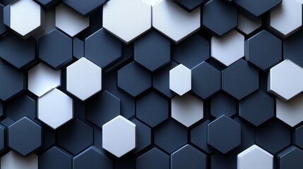 Fototapeta premium Repeating Pattern of Black and White Hexagons