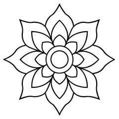 flower isolated, chakra-mandala-floral-vector-illustration