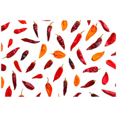 A Colorful Array of Dried Chili Peppers Set Against a Dark Background in a Vibrant Display of Nature's Heat