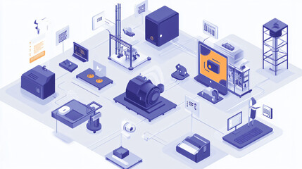Fototapeta premium Applying end-to-end encryption for secure communication between Industrial IoT devices and cloud platforms to ensure data integrity.