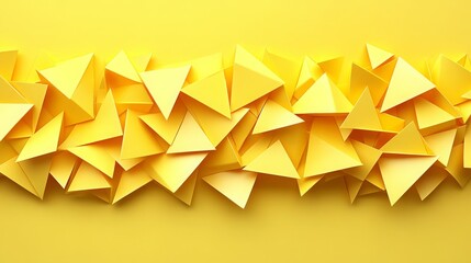 Vibrant Yellow 3D Geometric Shapes Abstract