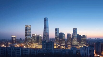Fototapeta premium city skyline at night 