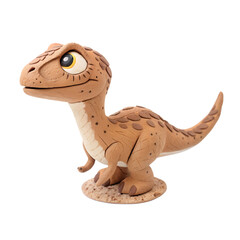 Fototapeta premium a clay Cute Velociraptor isolated on a transparent background