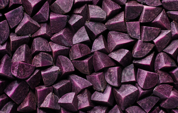 Vibrant Chunks of Purple Potatoes