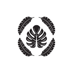 Tropical leave abstrack frame nature vector image.shape and logo vector