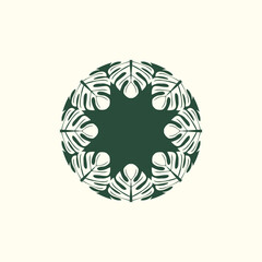 Tropical leave abstrack frame nature vector image.shape and logo vector