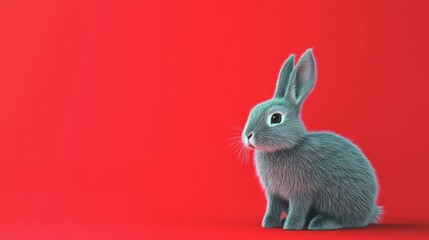 3D rendering of rabbit and snow. Soft as velvet, keeps you warm and cozy, lovely and heals the heart