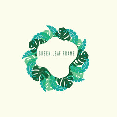 Tropical leave abstrack frame nature vector image.shape and logo vector