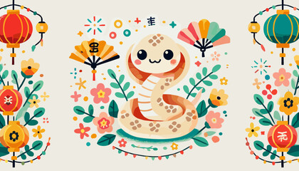 Year of the Snake Concept Vector Illustration