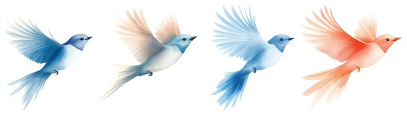 Obraz premium Majestic birds in flight, a captivating display of nature's grace and freedom in the sky