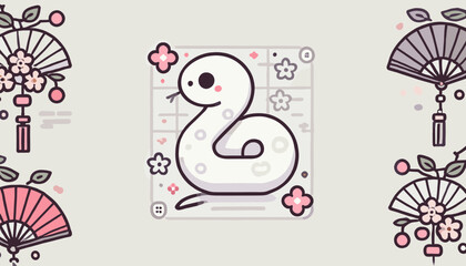 Year of the Snake Concept Vector Illustration