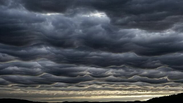 Altocumulus clouds forming patchy layers across the sky, often seen during calm, fair weather