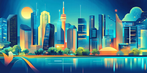 Smart city megaprojects focused on sustainable urban planning and energy-efficient technology systems driving future city development