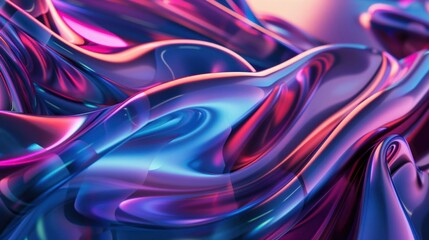 Abstract flowing shapes with vibrant colors and glossy textures.