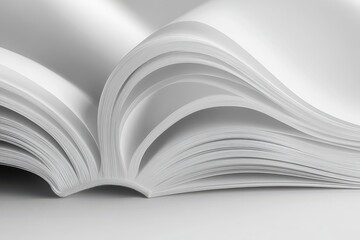 Blank Pages of a Curled Book on a Soft Background
