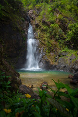 Obraz premium Jokkradin Waterfall&nbsp;in the middle of the valley is very stunning and beautiful located near Ban-E Tong village Thong Pha Phum, Kanchanaburi Thailand.