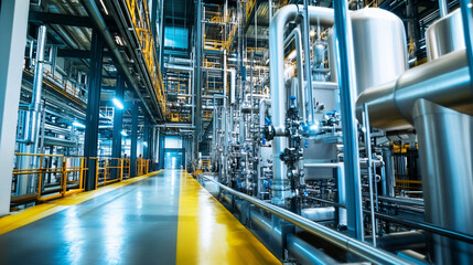 Fototapeta premium Cloud-based platform integrating industrial data for process optimization.