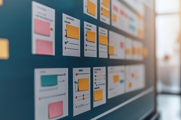 Dynamic flowchart displayed on a digital whiteboard, illustrating complex ideas with clarity and innovation.