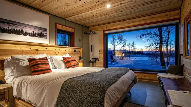 Eco-friendly Northern Lights lodges offering sustainable accommodation with panoramic Aurora views.
