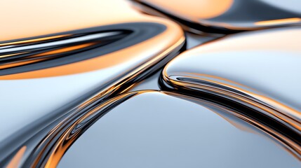 Tools melting into liquid metal, with reflective textures and a dreamlike atmosphere