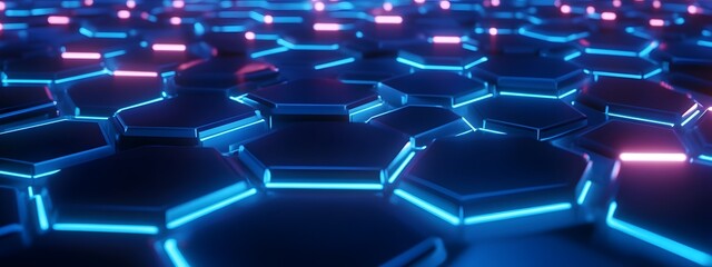 Fototapeta premium Dark blue background with white futuristic technology and digital connection lines, banner design for website header,