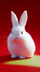 3D rendering of rabbit and snow. Soft as velvet, keeps you warm and cozy, lovely and heals the heart
