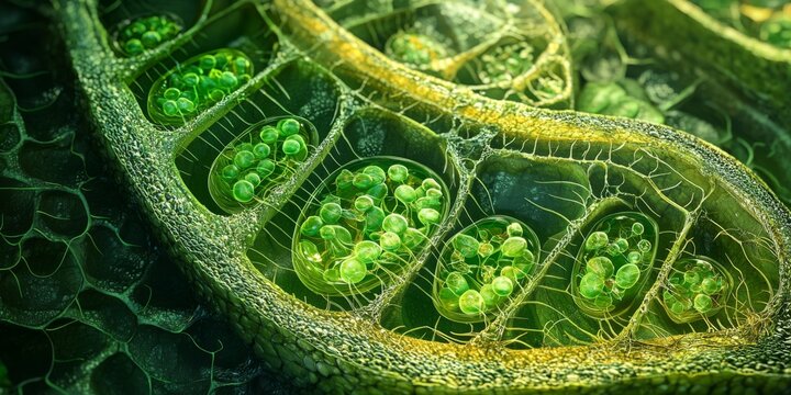 Microscopic Leaf Cell Structure Chloroplasts Photosynthesis