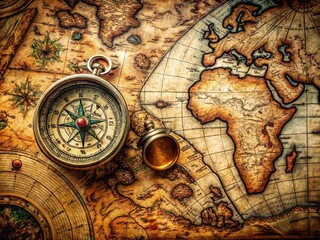 Fototapeta na wymiar Drone Photography: Ancient Navigation Map Discovery