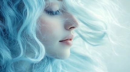 Fototapeta premium A smooth winter-inspired gradient blending frosted aqua into snowy white, textured with soft digital noise for an icy and tranquil effect, hd resolution, minimalist design. --ar 16:9