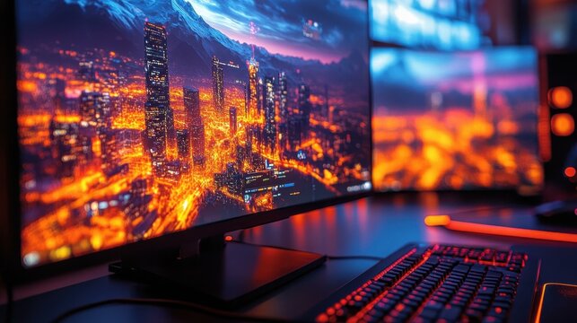 ultrawide Portable monitor 240hz gaming Qhd Cloud wqhd Zeusx kbm aorus oivo Digital Addiction Recovery Online One main object high quality very detailed Professional image