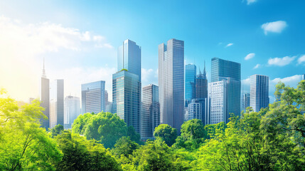 Obraz premium Urbanization trends are promoting the integration of smart technologies and sustainable solutions for better city living and environmental impact