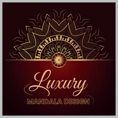 Vector mandala relaxation pattern luxury decorative background