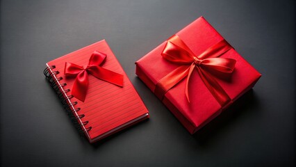 Men's Gift Ideas - Red Notebook & Box - Valentine's, Wedding, Birthday