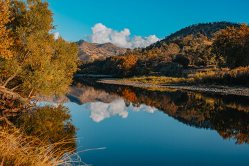 Autumn Landscape With Lake and Trees