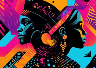 Obraz premium A vibrant illustration celebrating Black History Month.