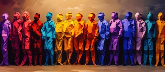 Obraz premium A vibrant lineup of paper figures.