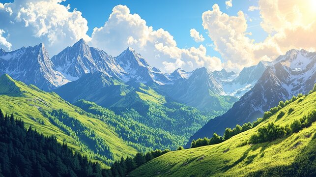 Majestic Mountain Range Landscape