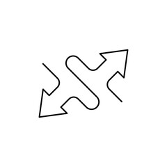 Outline Icon Trend Arrow for Analytics, positive and negative trends.