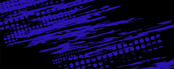 Abstract design featuring purple streaks and dots.