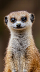Fototapeta premium Portrait of a Meerkat with Expressive Eyes and Fluffy Fur for Unique Phone Wallpaper