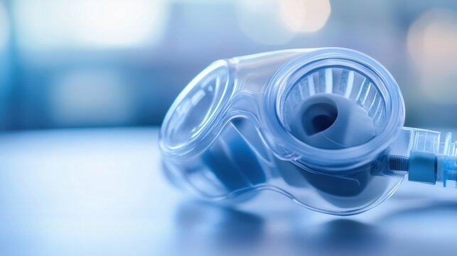 Transparent Medical Breathing Mask Close Up View
