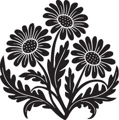 Vintage Floral Silhouette Vector Design