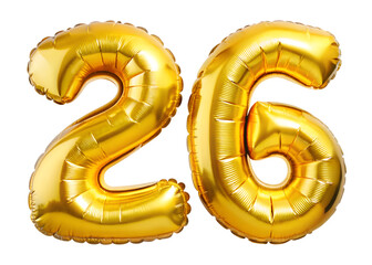 26 number 3D Balloon Shape PNG Sticker, Party Number Design, Transparent Background