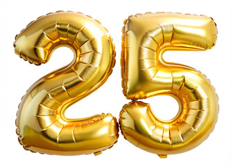 25 number 3D Balloon Shape PNG Sticker, Party Number Design, Transparent Background