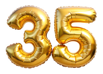 35 number 3D Balloon Shape PNG Sticker, Party Number Design, Transparent Background