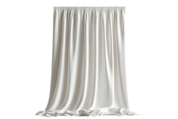 Elegant white curtain draping softly in natural light in a minimalist interior space